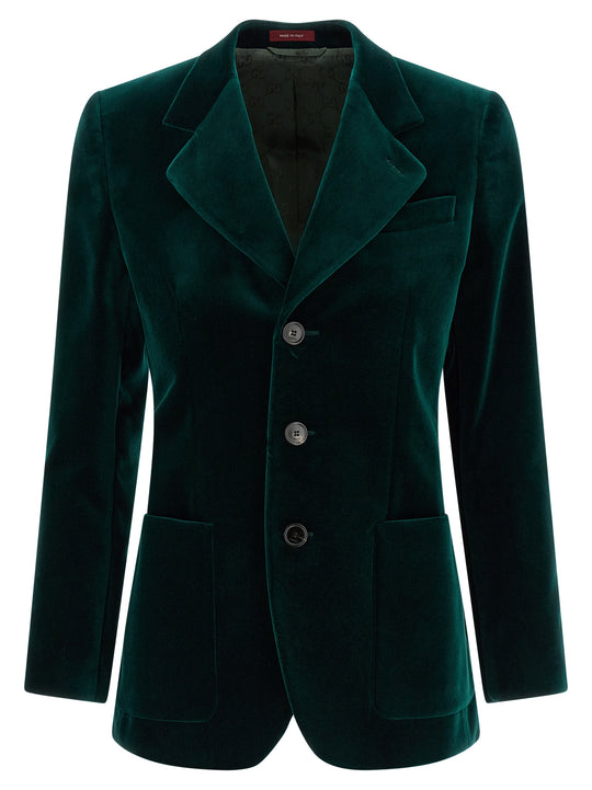Velvet Blazer Blazers Verde
