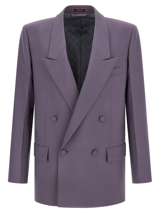 Double-Breasted Wool Blazer Viola