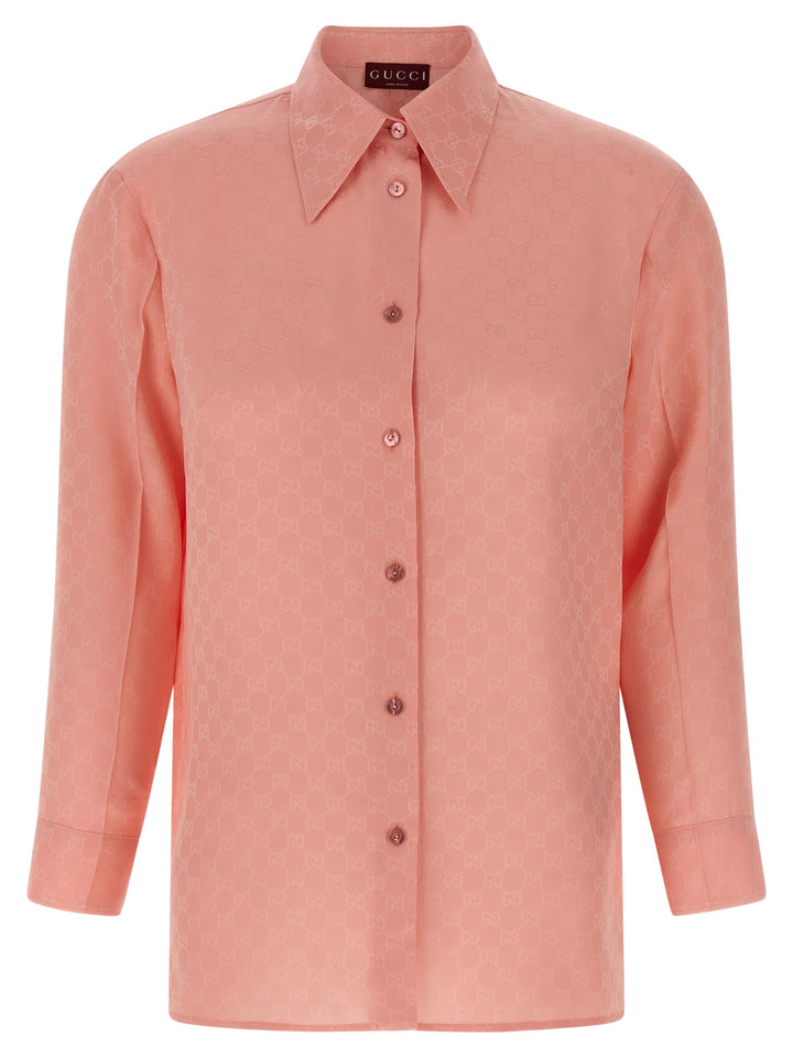 Gucci Gg Silk Shirt Camicie - Rosa | bc681f5e8cd6fcabb055905c90638cdc89909e10