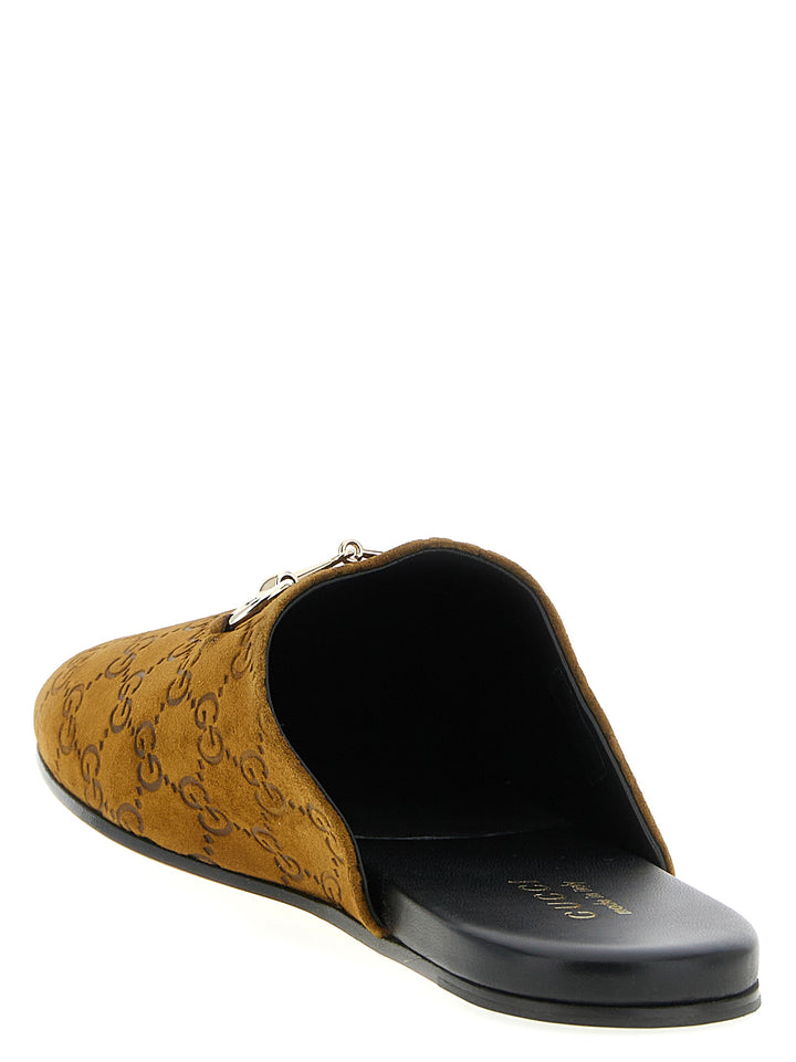 Gucci Sabot Suede Horsebit Flat shoes - Marrone | 99951987a589fbdb810b61ad4e13c68fb9e220fc