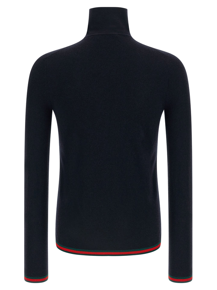 Gucci Web Ribbon Mesh Maglioni - Blu | f07bcd36fa55eca13b85b1387c83979231e143fd