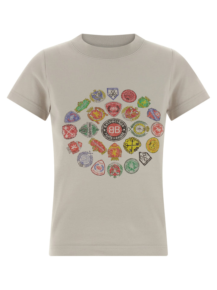 Balenciaga Logo Print T shirt - Grigio | 24f6899dcd2eb516b5a29c9fff189112ff558127