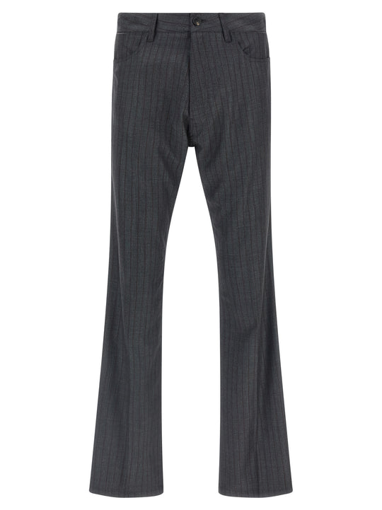 Pinstripe Pantaloni Grigio