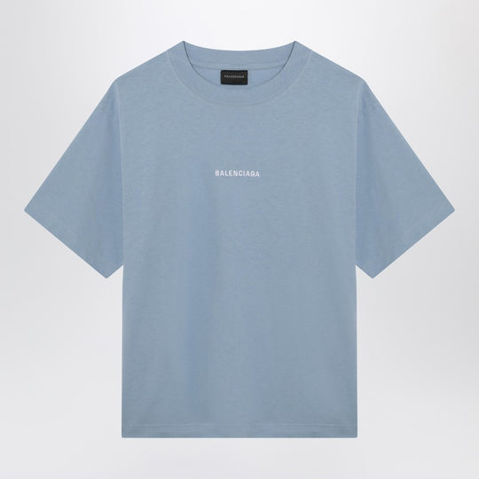 Light Blue Balenciaga Back Medium Fit T-Shirt