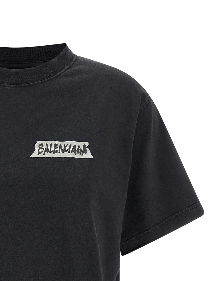 Balenciaga Masking Tape T shirt - Nero | dba92450b1eb87c0d3d4c4687cd3f9d31a316e9f