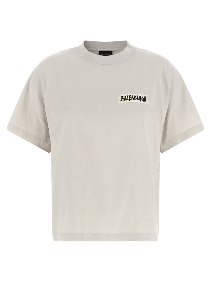 Balenciaga Masking Tape T shirt - Grigio | 9272e41043ba4c98fcf0df447c679a5c3de755d7