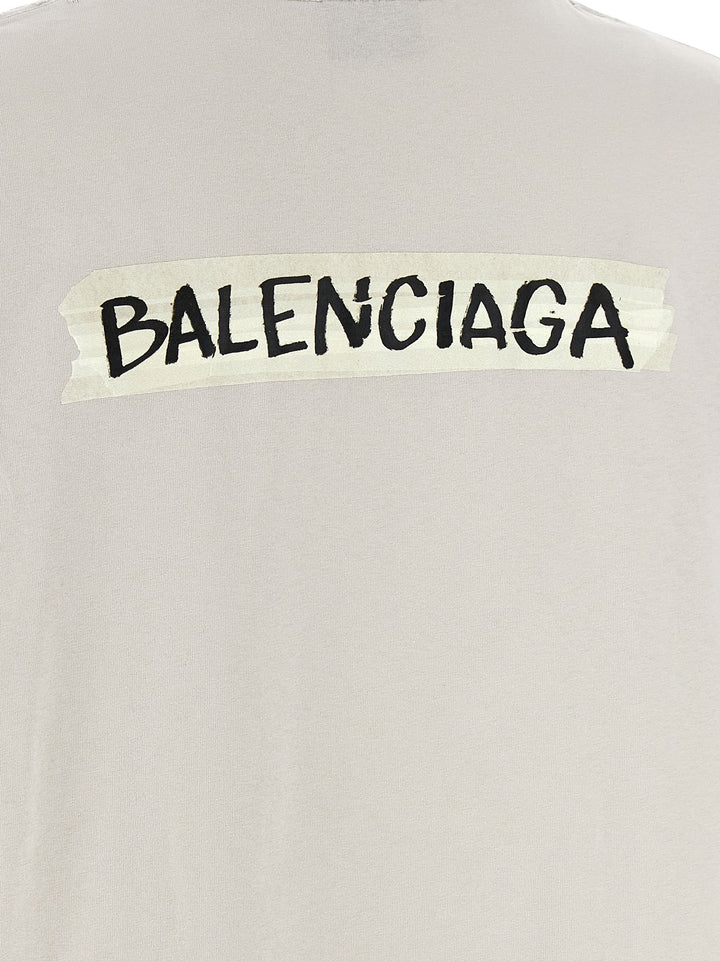 Balenciaga Masking Tape T shirt - Grigio | 4b96a9d78a53d728fe916ddb5ff55dc4941a6d78