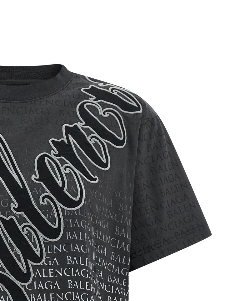 Balenciaga Cursive T shirt - Nero | 48890e7a7ff75ce3b13a93088c74f20f55009525