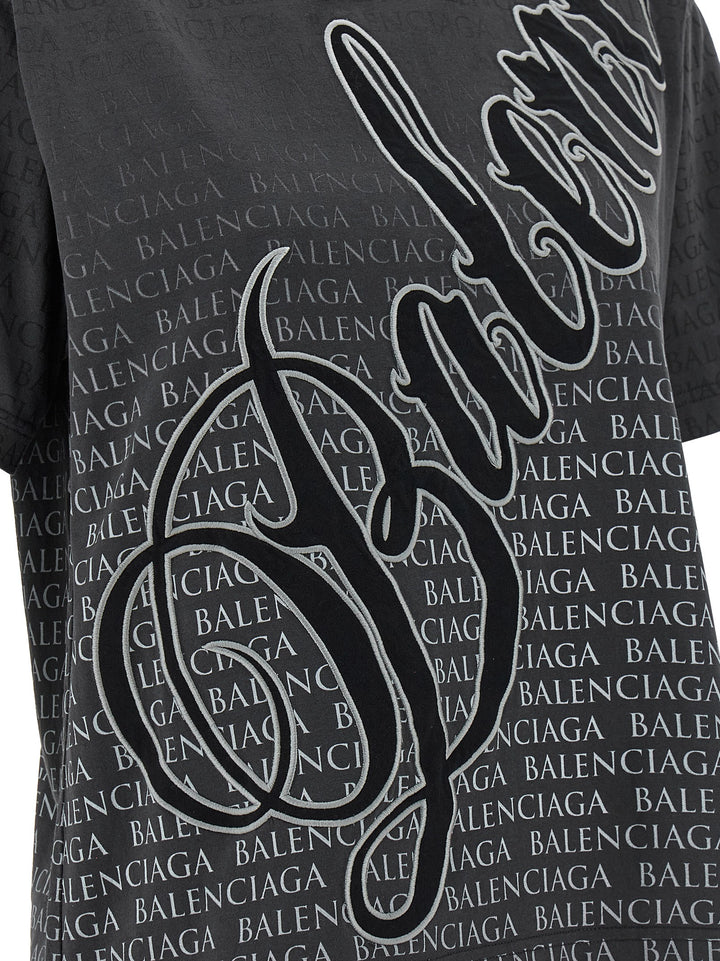 Balenciaga Cursive T shirt - Nero | cd0829c0682045e93412ba91f3e443ad4787fd85