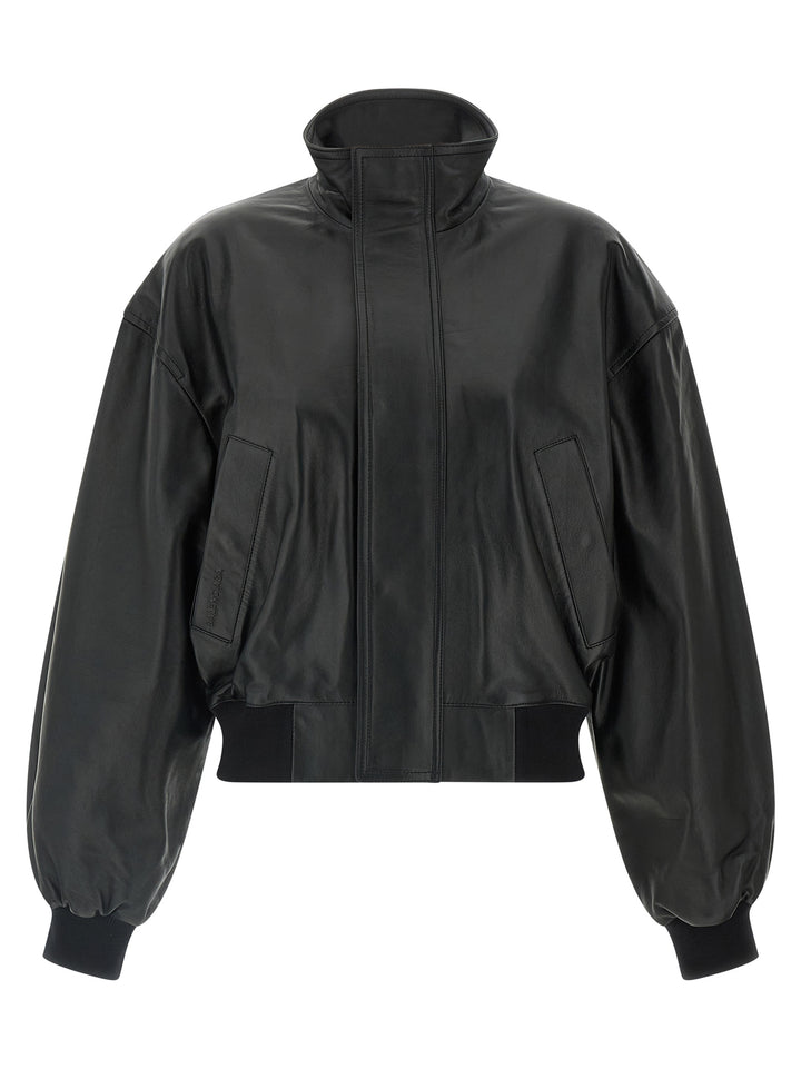 Balenciaga Leather Blouson Puffer Jackets - Nero | b126c4f70e9d95eb2ae949453e49d74d20ff2be3