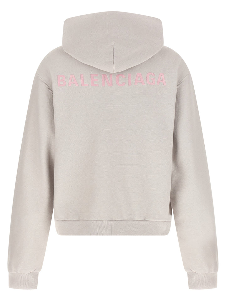 Balenciaga Logo Embroidery Hoodie Felpe - Grigio | 450c7b80a5b8b9647d00b24bbaf9182c6f085919