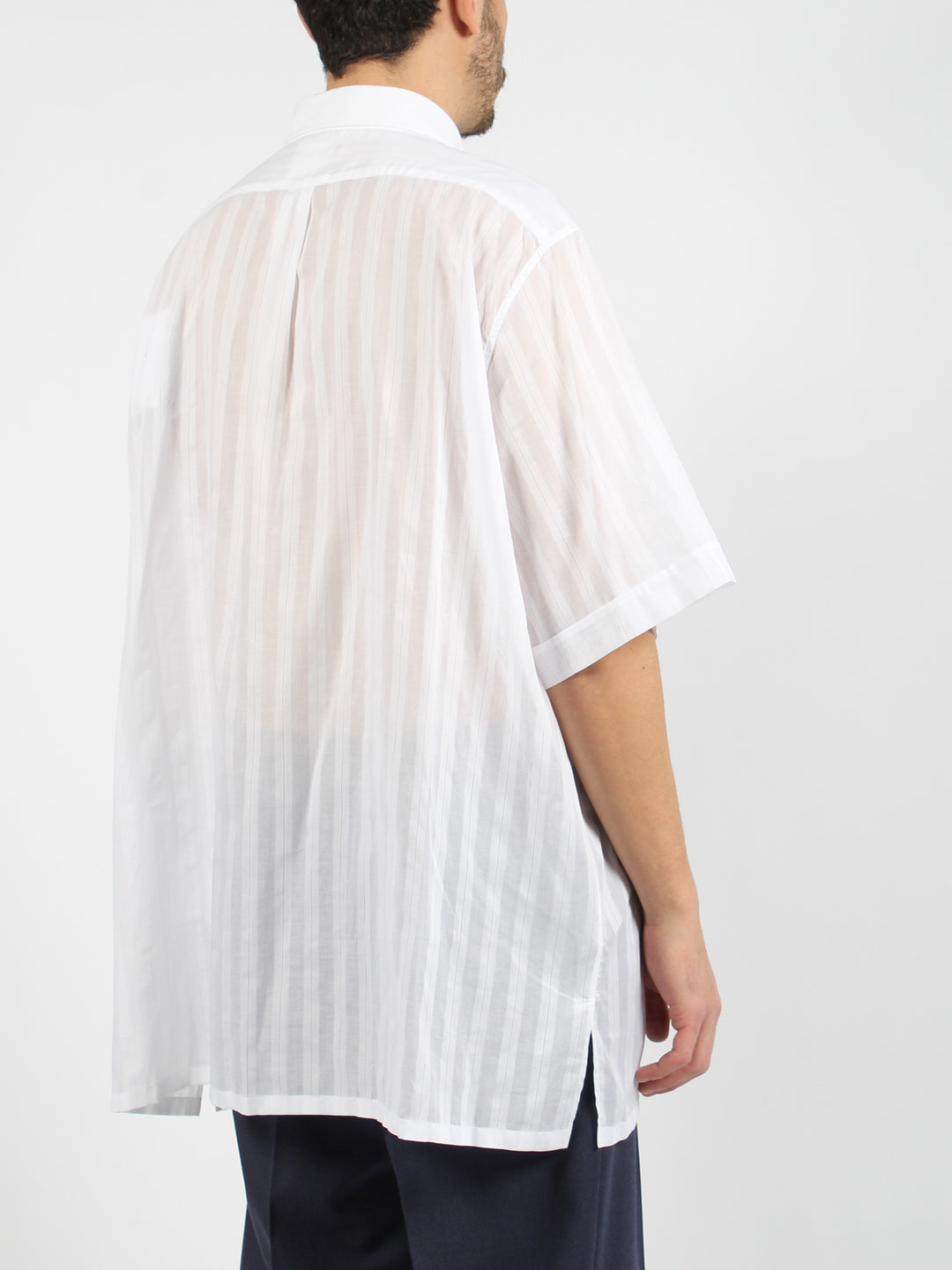 Striped cotton voile shirt