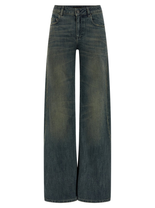 A Gamba Ampia Jeans Blu