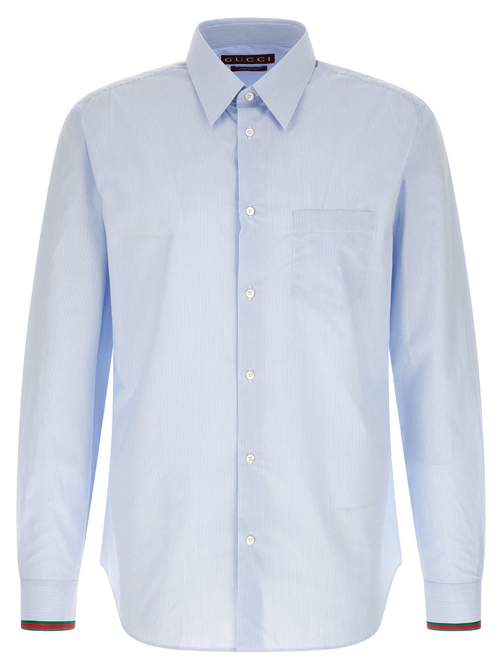 Gucci Striped Shirt Camicie - Celeste | 0abeb16382b87565df8c84332a0440b6bbcbf88b