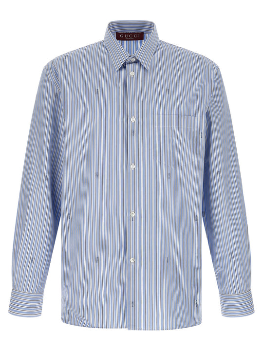 Gucci Fil Coupé Shirt Camicie Celeste