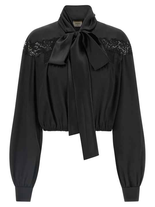 Lace Silk Shirt Camicie Nero
