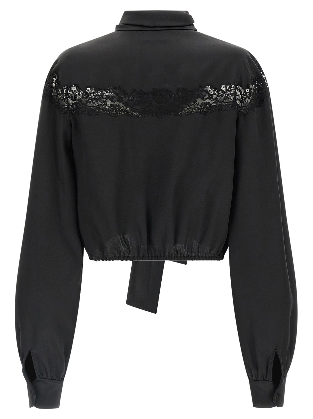 Saint Laurent Lace Silk Shirt Camicie - Nero | d9ee0393f59382aeab456c581a3847d6adc401b7