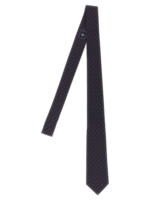 Gg Jacquard Tie Cravatte Blu