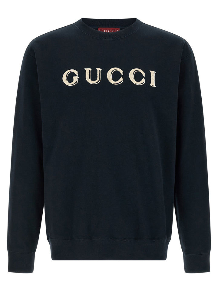 Gucci Logo Embroidery Felpe - Blu | 16dad0b2d87dfaeb3827a79d26d17b9f6b49298e