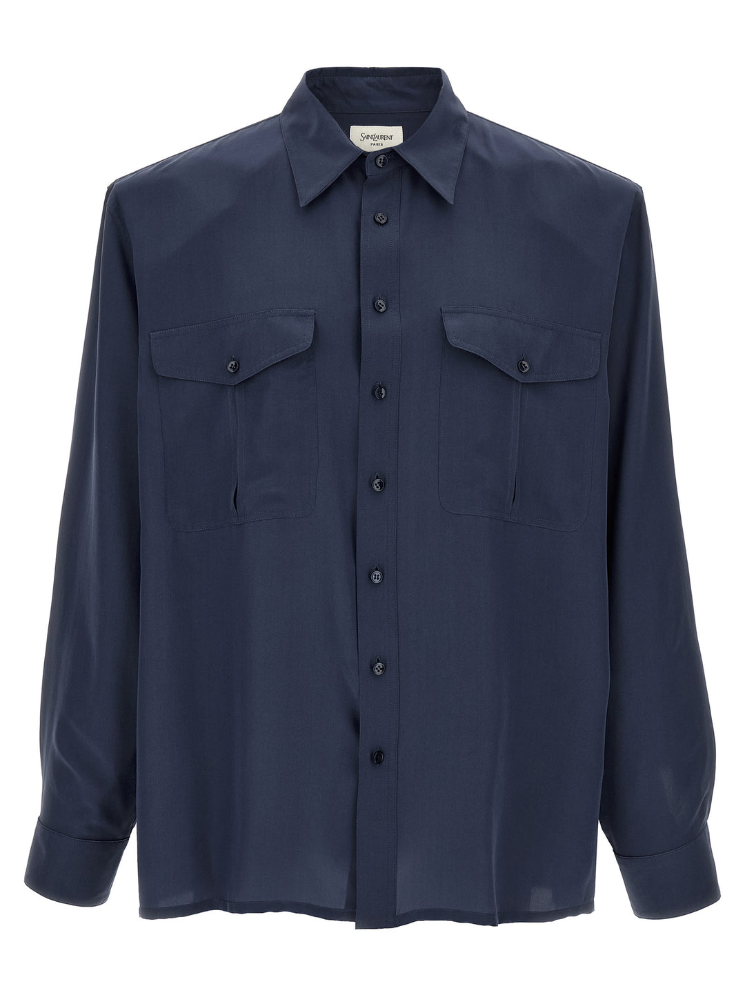 Saint Laurent Viscose And Silk Shirt Camicie - Blu | d13e302ac0276b23a4083b1783c91524a06cfba4