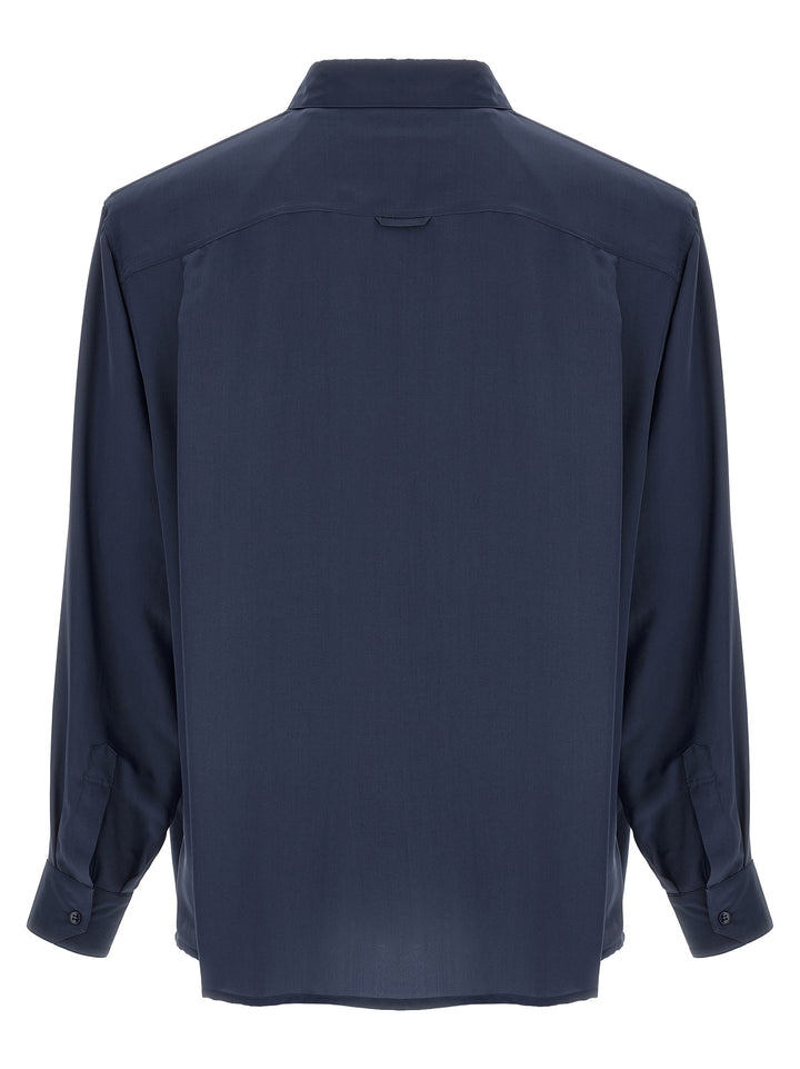 Saint Laurent Viscose And Silk Shirt Camicie - Blu | 595728e21e0ef8d80d10a5652de5970db037b04d