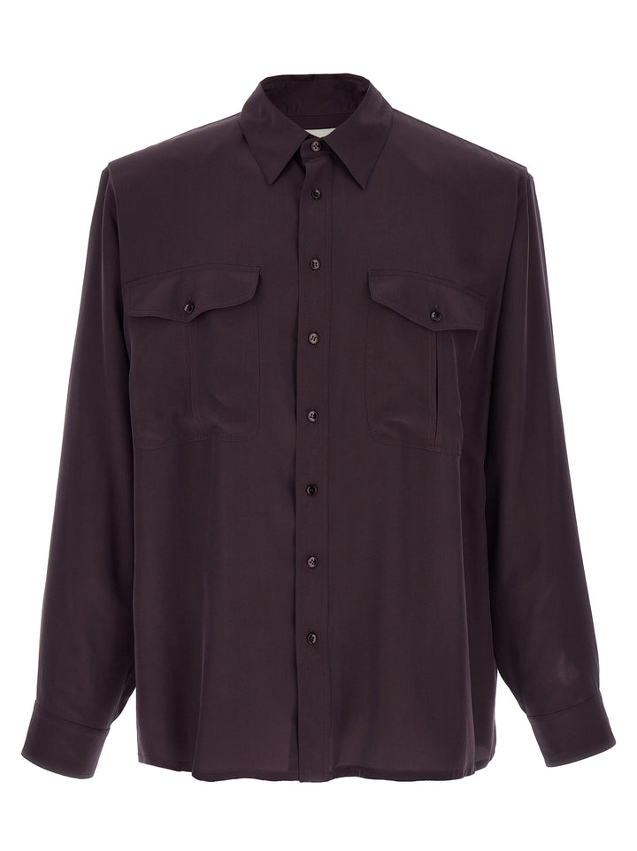 Saint Laurent Viscose And Silk Shirt Camicie - Viola | bb76a363b7f7a19f849ec4e735c7cfdf2aac1af6