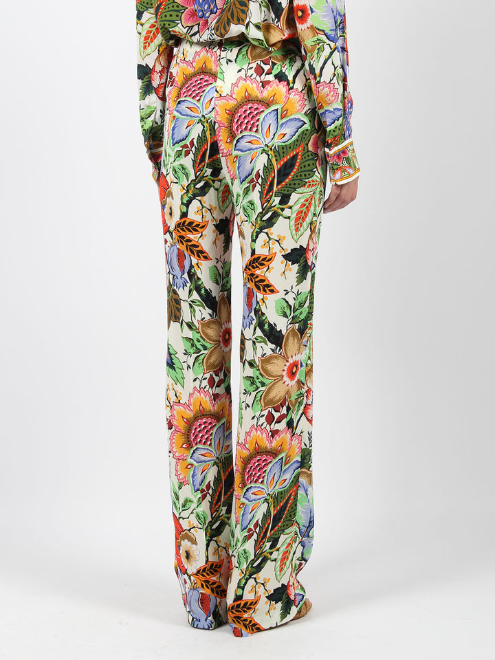 Multicoloured bouquet trousers