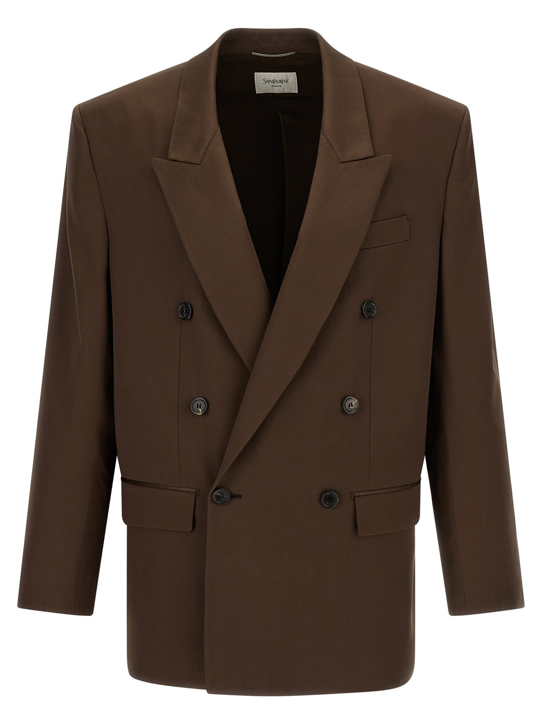 Saint Laurent Satin Blazer - Marrone | 87ce7abc0dd2bec13a7e876e46429523201b0337
