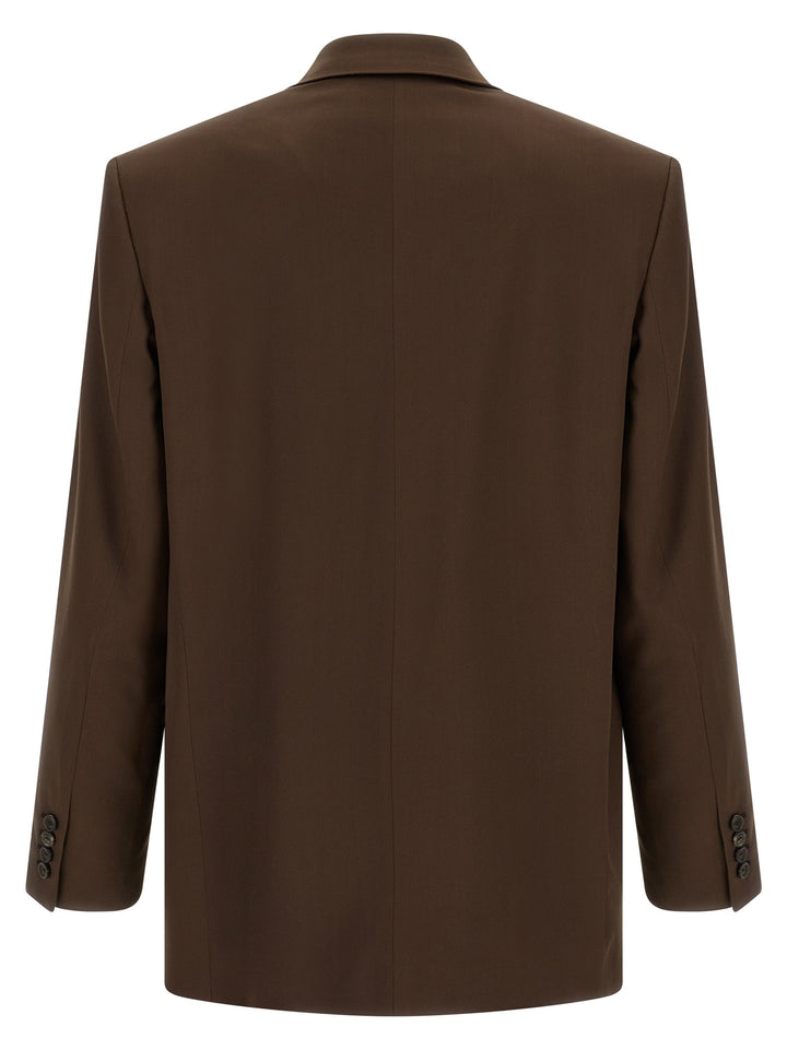 Saint Laurent Satin Blazer - Marrone | 24749f78ee08d3f423ef2b2f7bbe3e96ef97bcf5