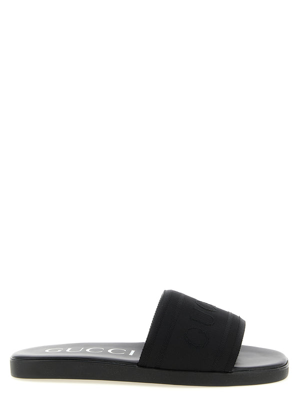 Jacquard Logo Slides Sandali Nero