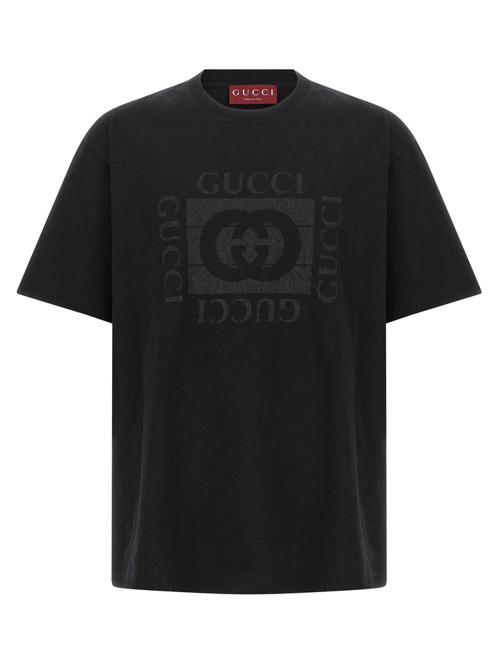 Gucci Gucci Incrocio Gg T shirt - Nero | 65a146abc628dab0909b0f8b6d8aab82624dad62