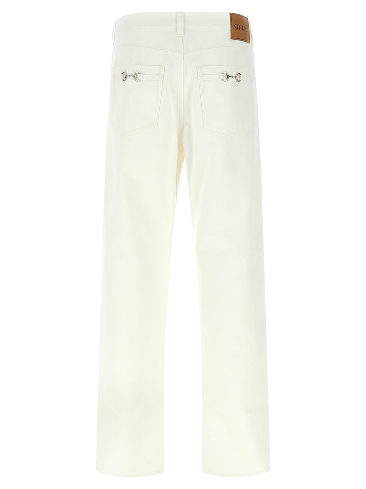 Gucci Morsetto Jeans - Bianco | fcfba04ee71e303d648bb2e579fefe3443f029c1