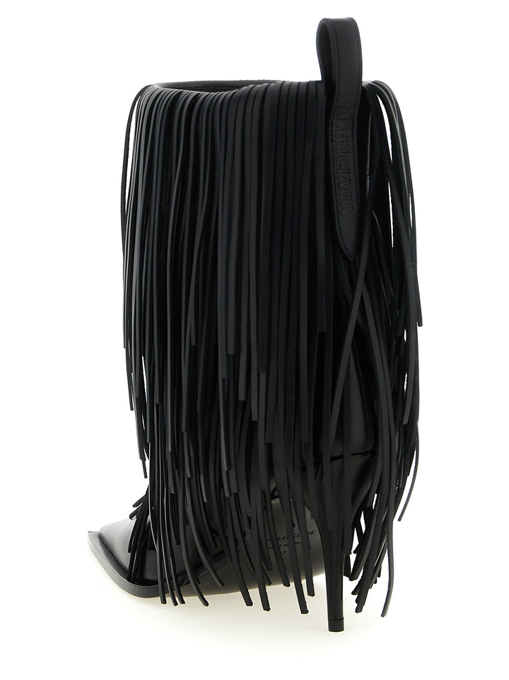 Balenciaga Avenue Fringe Stivali e Stivaletti - Nero | 9128c191f205e9860917efaa5b1ee2b08a330f1e
