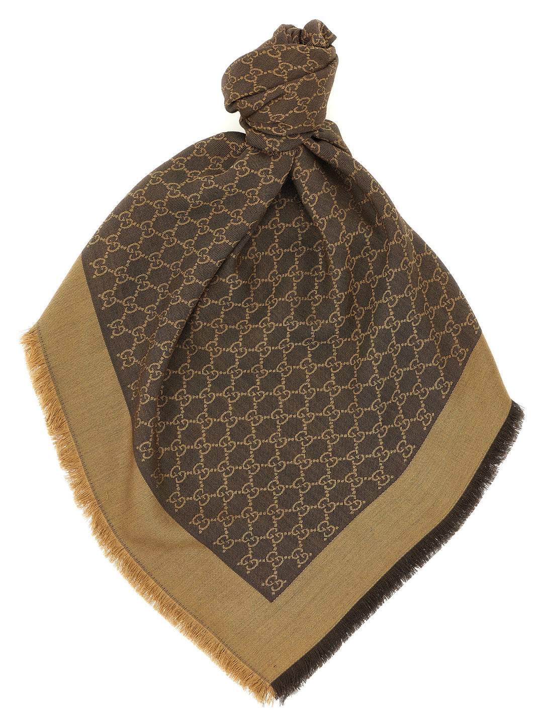 Gucci Wool And Silk Shawl Gg Sciarpe - Marrone | cdad5a93cac696d9e53f9f59c7c9c6314fcf29d5