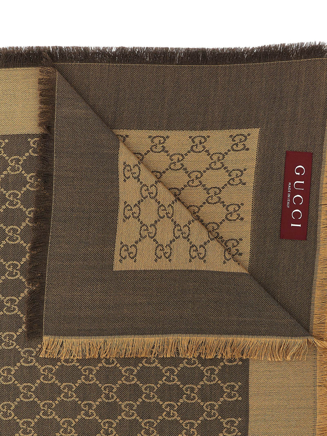 Gucci Wool And Silk Shawl Gg Sciarpe - Marrone | b4e5f3d4342c01d3e47c5f502588d0f4bda9210a