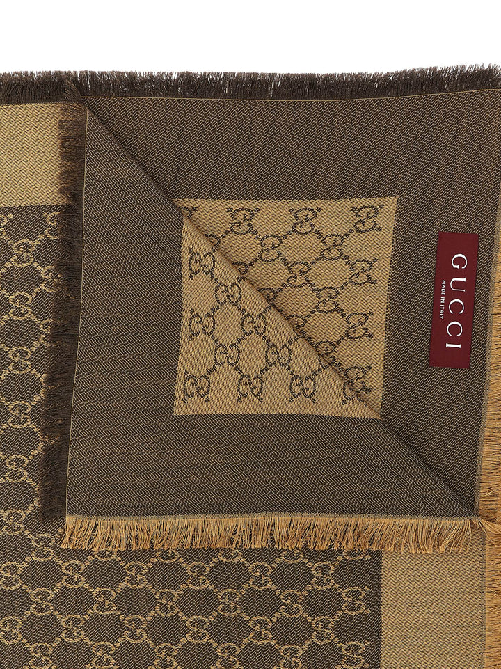Gucci Wool And Silk Shawl Gg Sciarpe - Marrone | b4e5f3d4342c01d3e47c5f502588d0f4bda9210a
