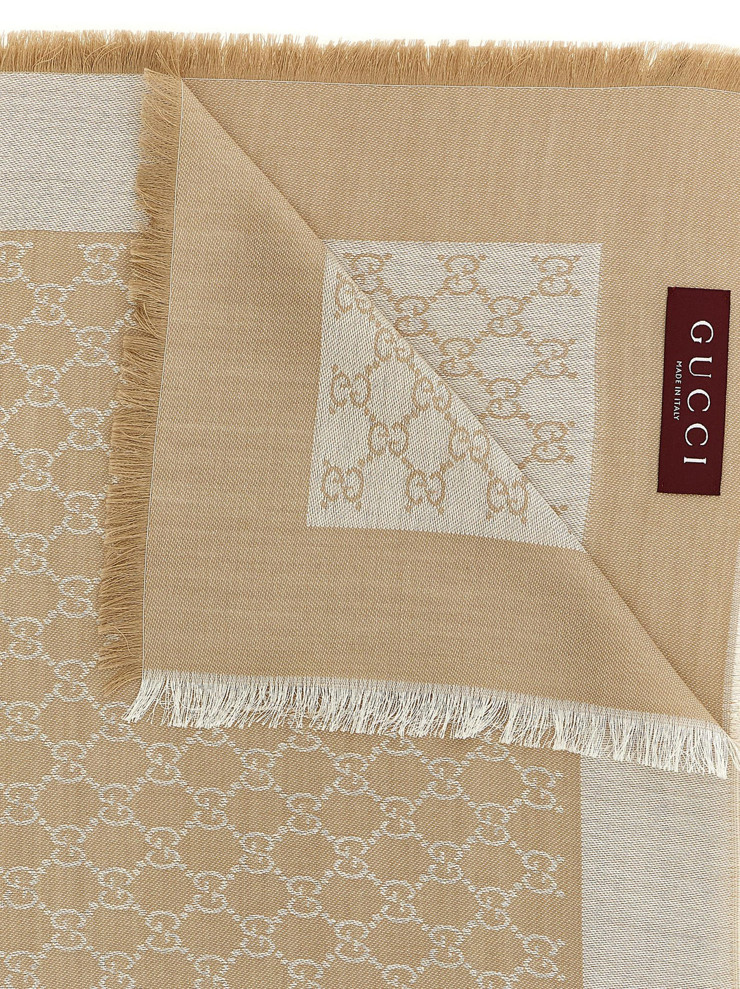 Gucci Wool And Silk Shawl Gg Sciarpe - Beige | a157d7b19959ff166a06f3dccb39a01af87566a8