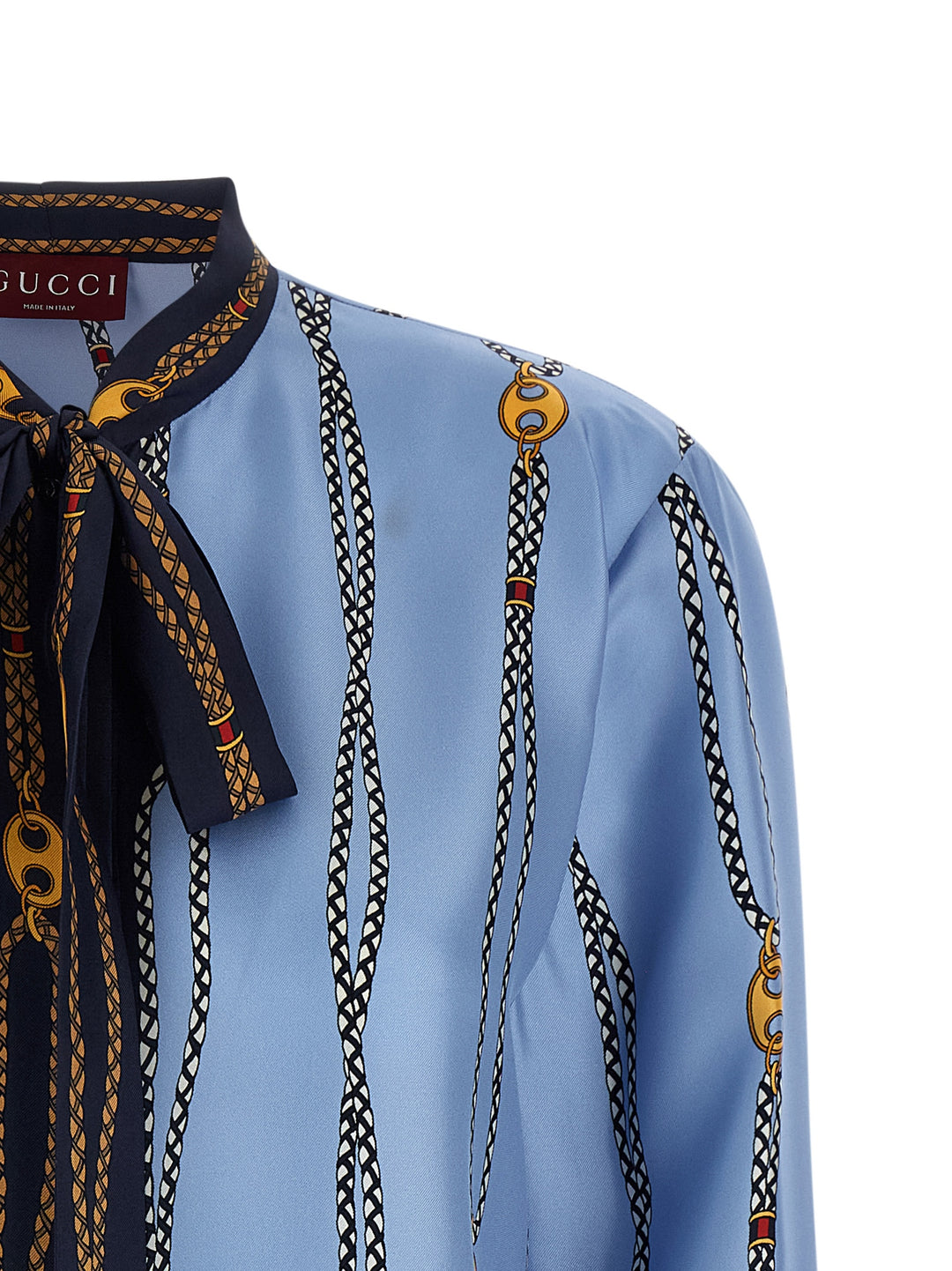 Gucci Lavallière Collar Shirt Camicie - Celeste | 2e11c350774352b9179deac120624979d38bbf13