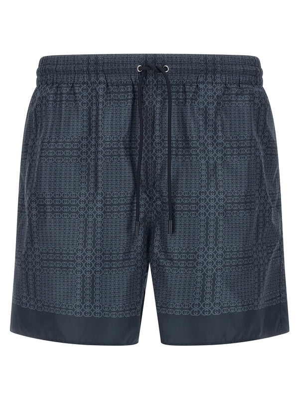 Gucci Incrocio Gg Beachwear Blu