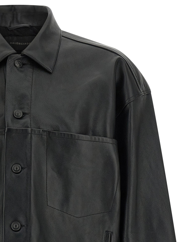 Balenciaga Shirt Jacket Puffer Jackets - Nero | ecc0b009c03b4b25bd7651cb06146f032510a6da