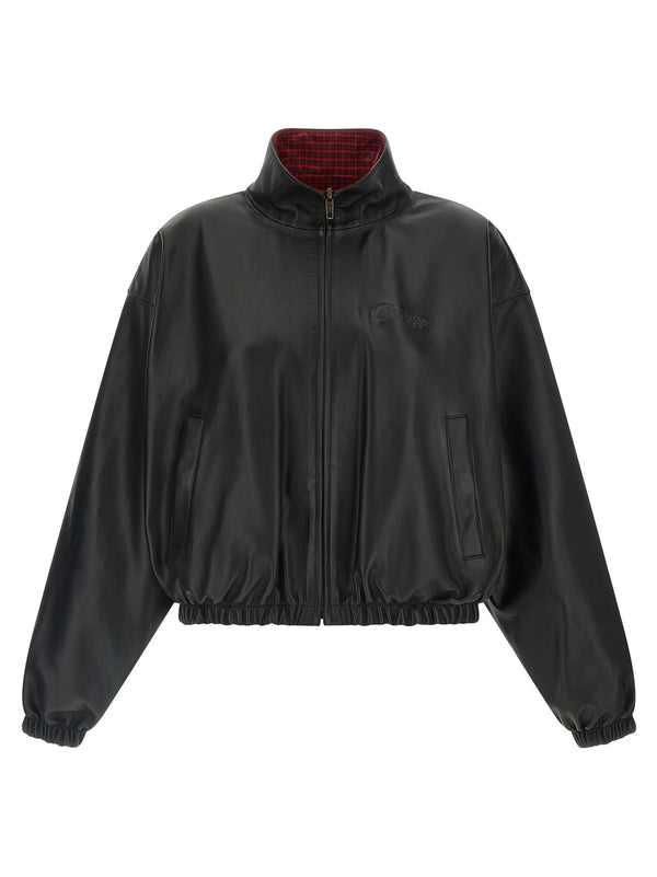 Reversible Leather Jacket Puffer Black Jackets