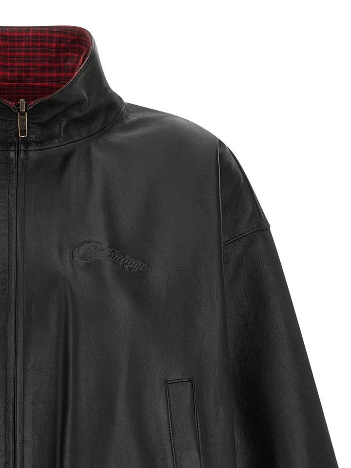 Balenciaga Reversible Leather Jacket Puffer Jackets - Nero | ce5a158f4974a46cff2907891b2c7f2f377049fe