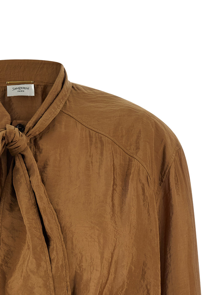 Saint Laurent Lavallière Blouse Camicie - Marrone | d683fd4957eafdab0cdcd823b9aa30365c2e4704