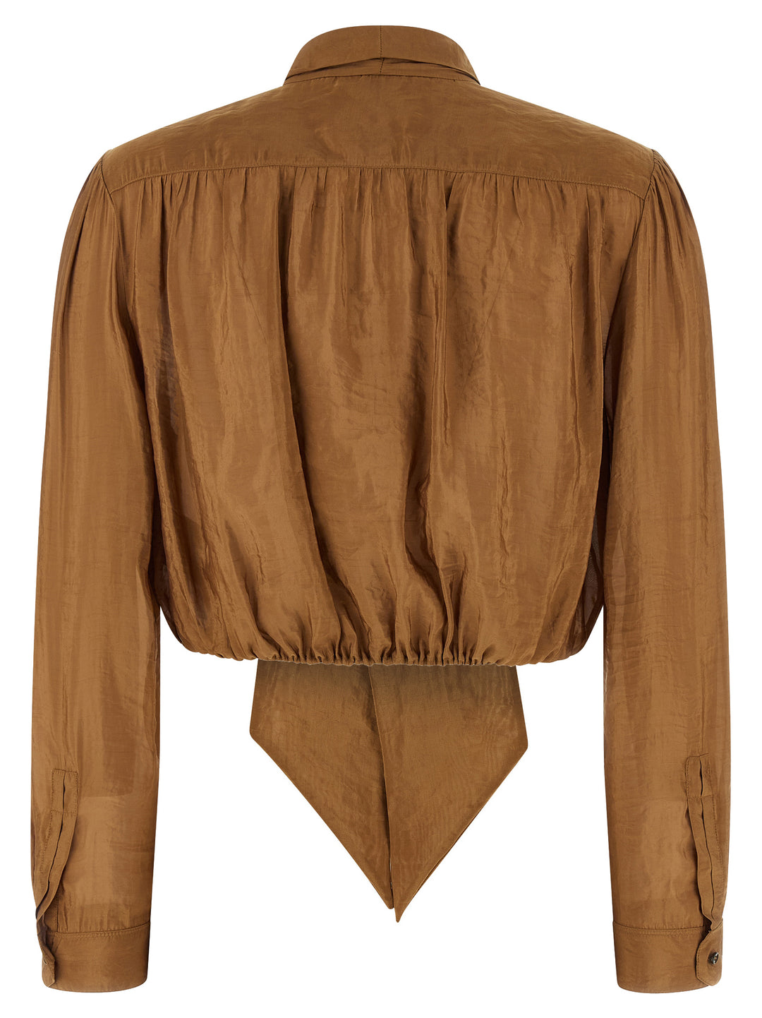 Saint Laurent Lavallière Neck Blouse Camicie - Marrone | 32f46057c0eb7ce9f060f7838f352a51b6fa90db