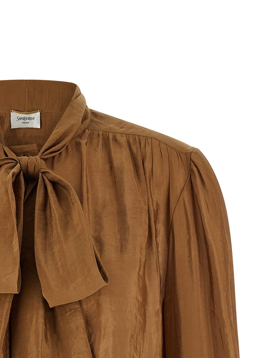 Saint Laurent Lavallière Neck Blouse Camicie - Marrone | 4f917552b60e6e9ce703c899e37795fa622c8ee8