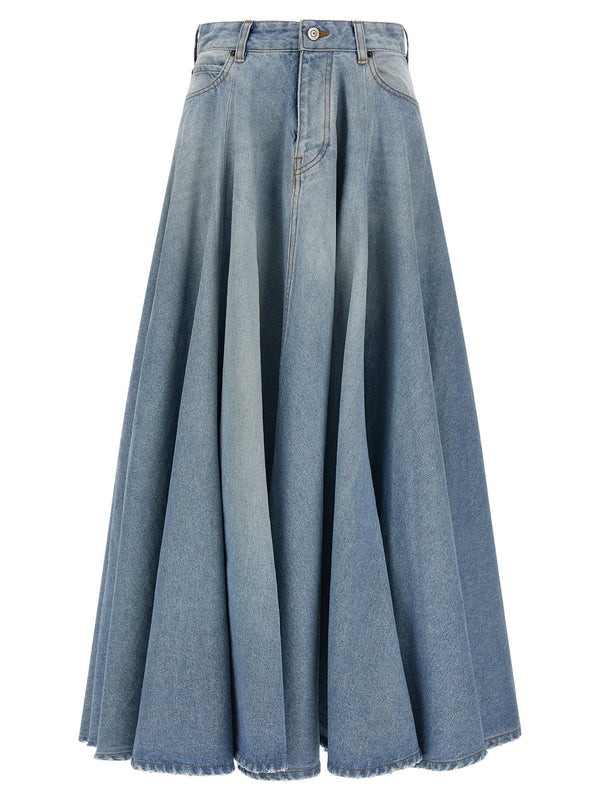 Godet Light Blue Skirt