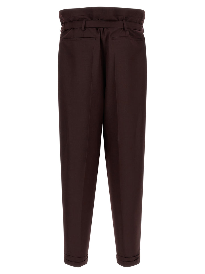 Saint Laurent Paper-Bag Pantaloni - Viola | 057f71910c32dbd04a2382b838d5234d55b47336