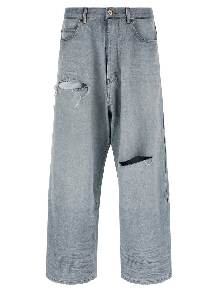Balenciaga Minimal Baggy Jeans - Blu | 6d29f885618c6fe476013674ed4e17c383d06a82