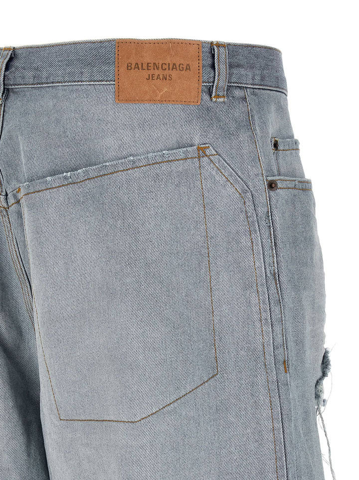 Balenciaga Minimal Baggy Jeans - Blu | 4c6c57ee25cb20fdc8354fdfa5da014fd5bbc512