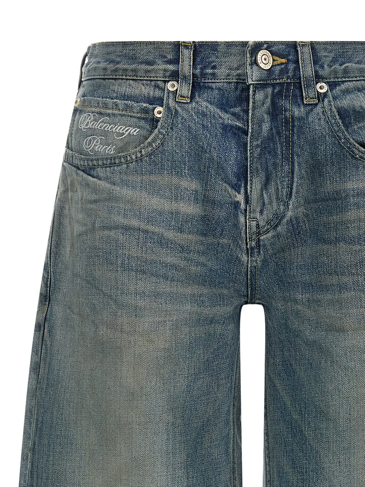 Balenciaga Baggy Jeans - Blu | 54e318ace069df4b3da6bcdb20eeb365da07a37e
